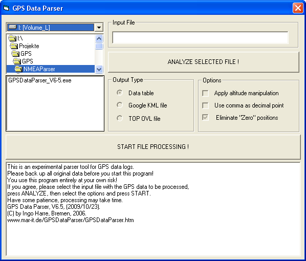 GPSDataParser-Window